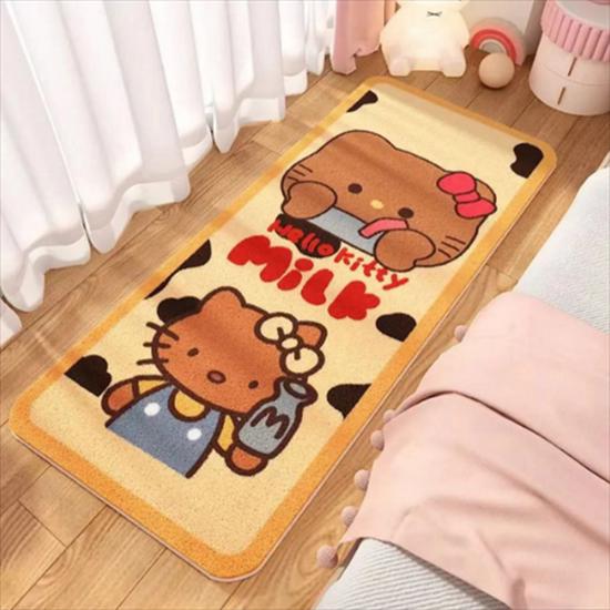 Cartoon Kitty Imitation Cashmere Anti-Slip Rug for Bedroom & Living Room
