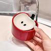 4Pcs Cute Apple Ceramic Dipping Plates with Storage Rack, Multi-scene Snack Plate & Decor Gift