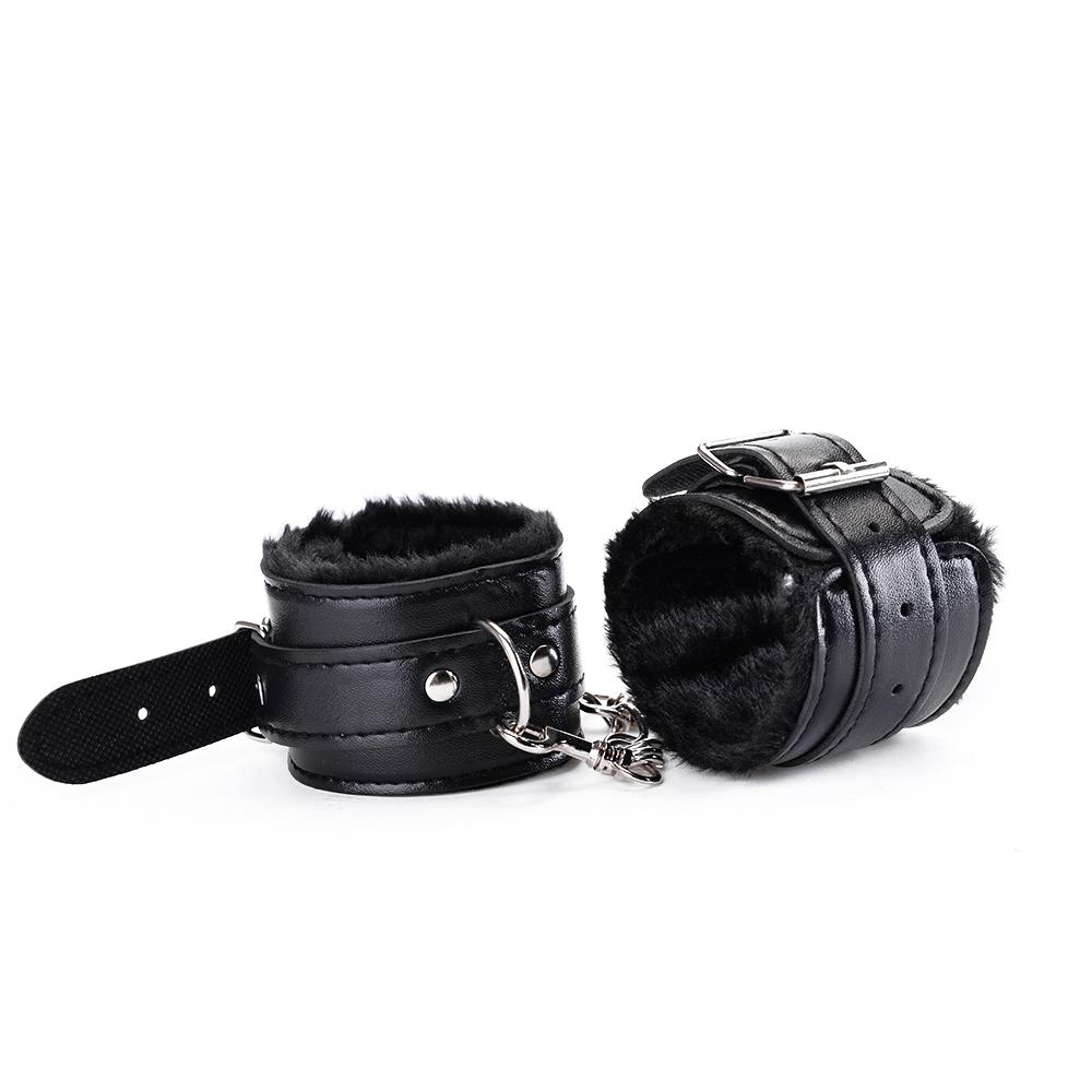 Menottes en cuir PU avec masque pour les yeux, retenue, bondage, BDSM, accessoires érotiques, ensemble de jouets sexuels pour couples, femmes et adultes