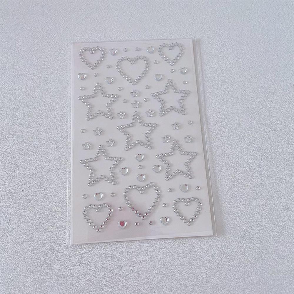 Star Heart Crystal Decoration Stickers Acrylic Imitation Pearl Stickers Gemstone Card Handmade Sticker For Girls DIY Art Supplie