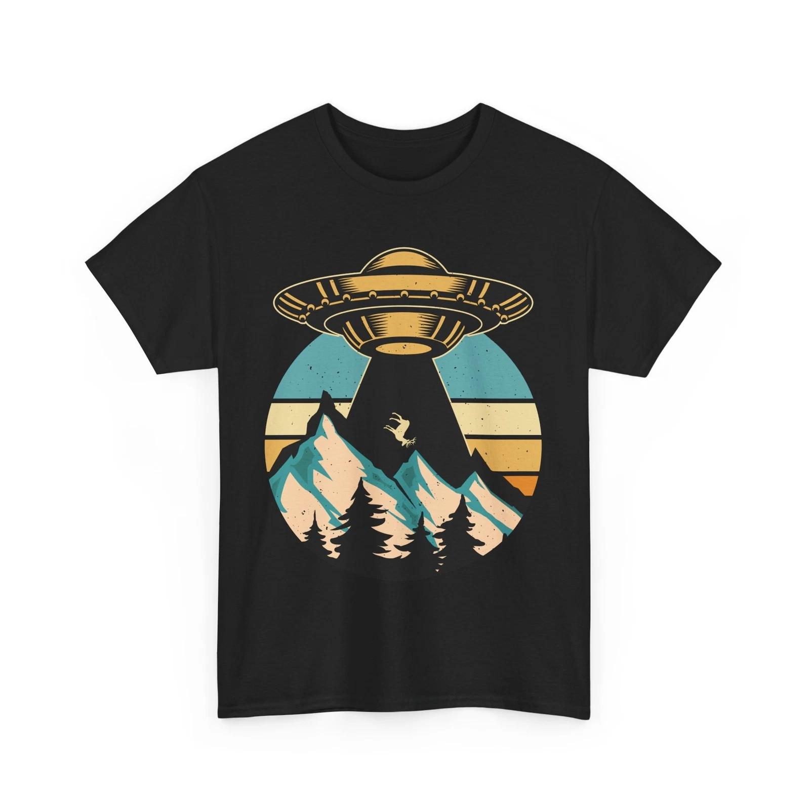 UFO Space Tee | Alien Graphic Shirt | Sci-Fi Casual Wear | Alien Abduction Shirt M