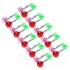 10 Pcs Fishing Rod Alarm Dual Alert Bells Fishing Bells Clips with 2 Holes of Different Sizes for Night Fishing