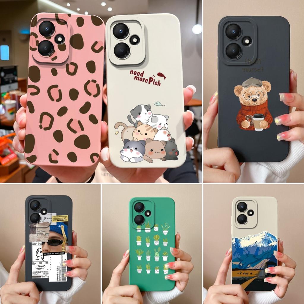 For Infinix Hot 30 Play 30i Phone Case Cartoon Liquid Silicone Full Protection Anti Drop Cover For Infinix Hot30 30Play Bumper