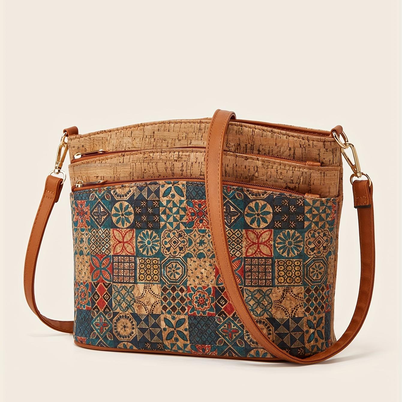 Винтажная сумка через плечо с цветочным принтом — фото 8