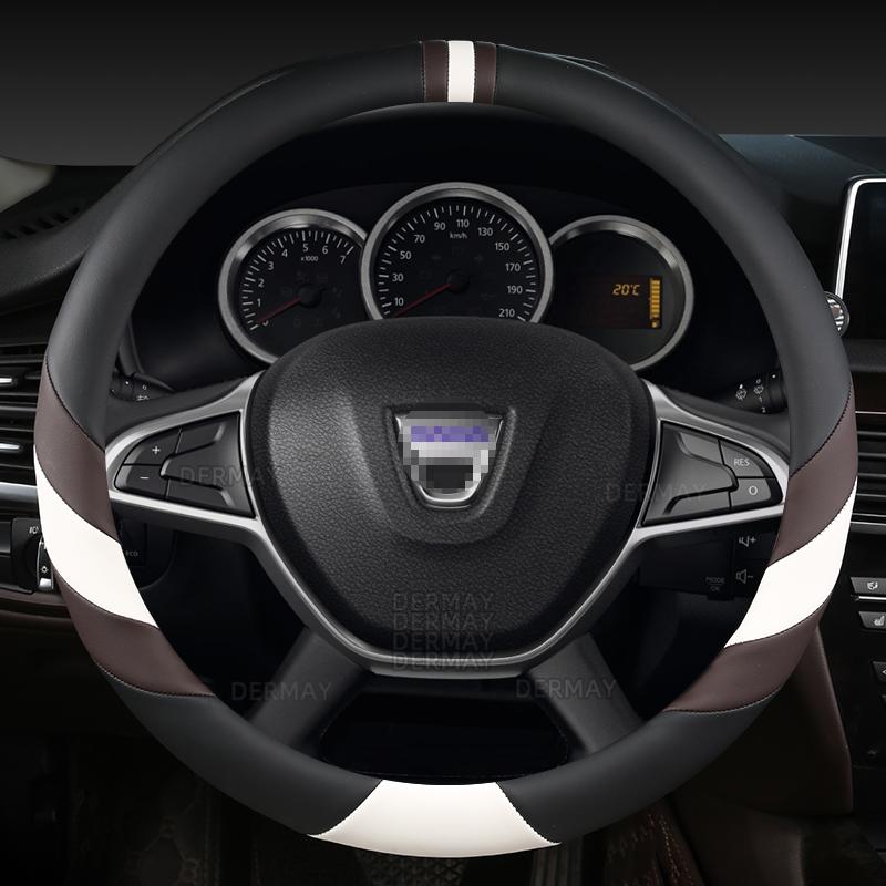 DERMAY Car Steering Wheel Cover for Dacia Sandero Stepway Logan Dokker Duster Jogger Spring Lodgy Bigster Auto Accessories