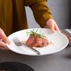 Schwarz-Weiße mattierte Keramikteller mit Steinmuster, Suppenteller, Dessertteller, Spezielle runde Tischware für Restaurants