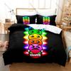 Angry Geometry Dash Angry Expression Cube Spike Neon Rhythm Game Print Duvet Cover + 2 Pillowcases Bright Color Microfiber