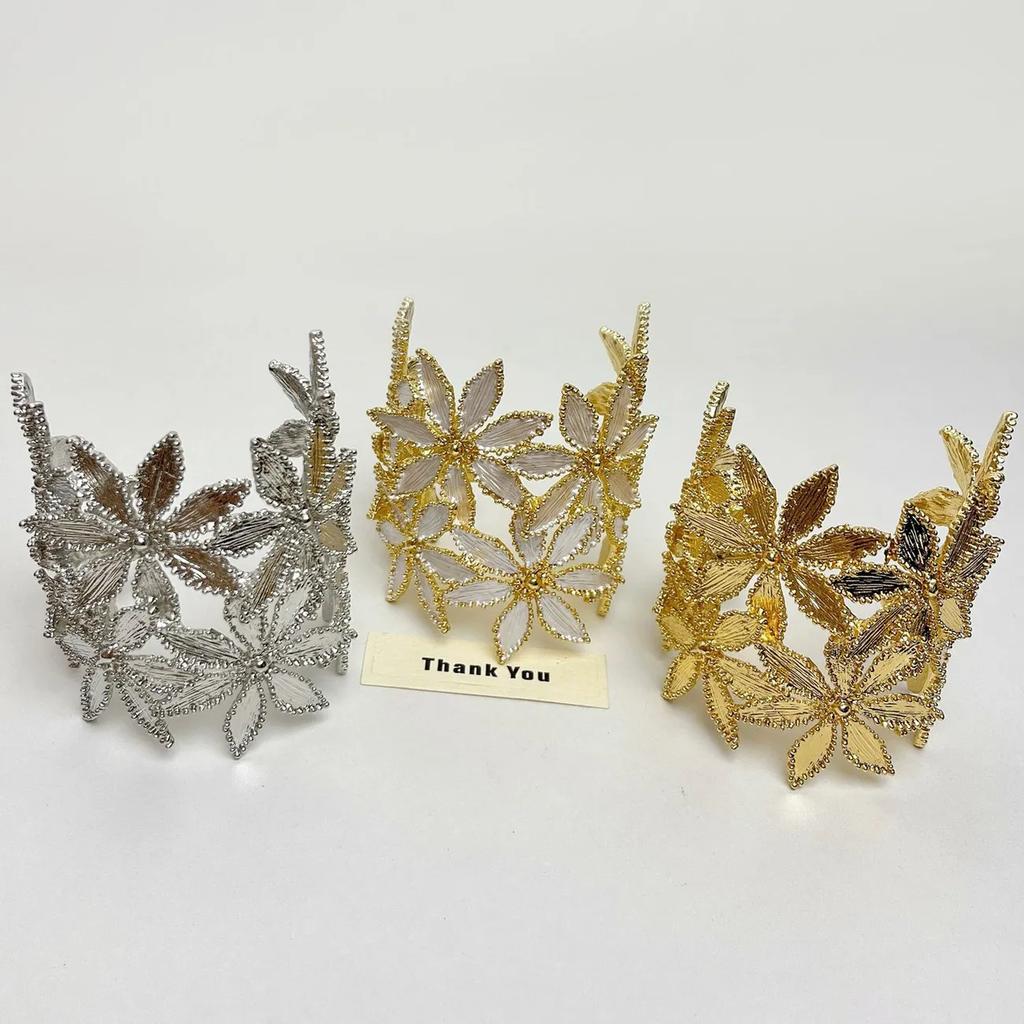 Schwerindustrie Übertrieben Hohl Blume Öffnung Armband Leicht Luxuriös High-End Exquisit Breite Version Armband