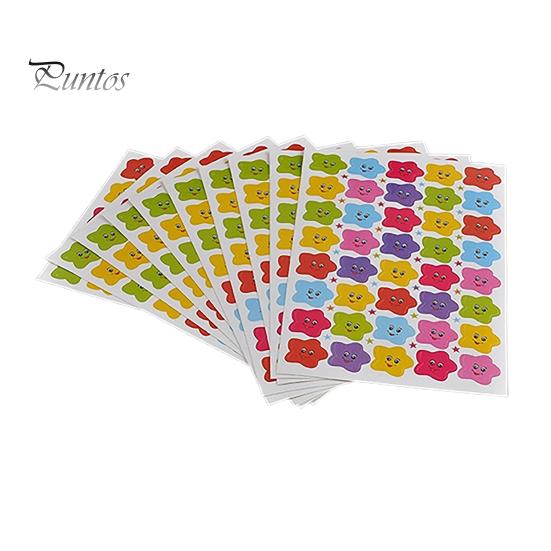 

Мультяшный узор в виде улыбки, многоцветная наклейка в форме звезды, наклейка для детей