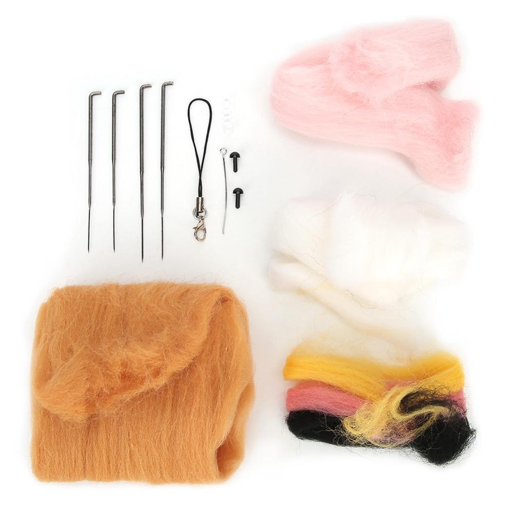 Wollfilznadel Filznadel-Set Nicht fertiggestelltes Komplettes Werkzeugset Filzmaterialbeutel Mit Anleitung Gestochenes Set Tierpuppen-Set