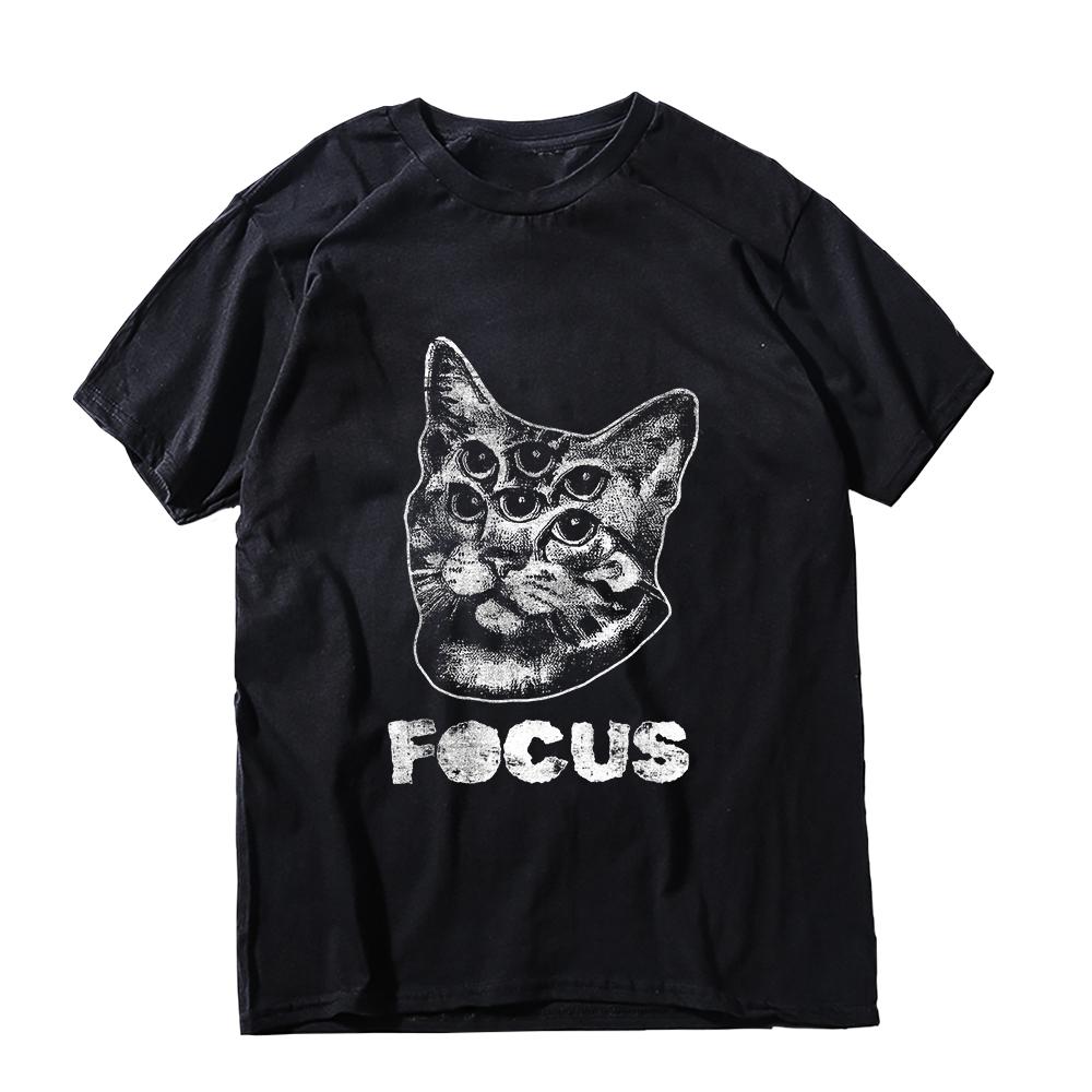 COOLMIND 100% Cotton Schrodinger Cat Print Big Size Men T Shrit Casual Sort Sleeve Cotton Summer Men Tshirt Male Tee Shirts