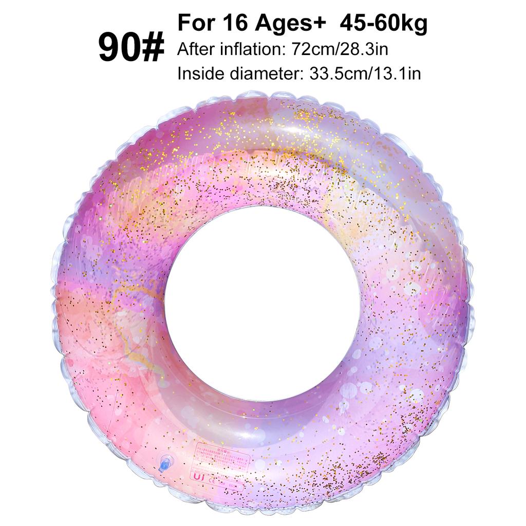 1PC PVC Inflatable Swimming Ring Pink Sparkle Pool Floats Tube for Summer Pool Beach Lake