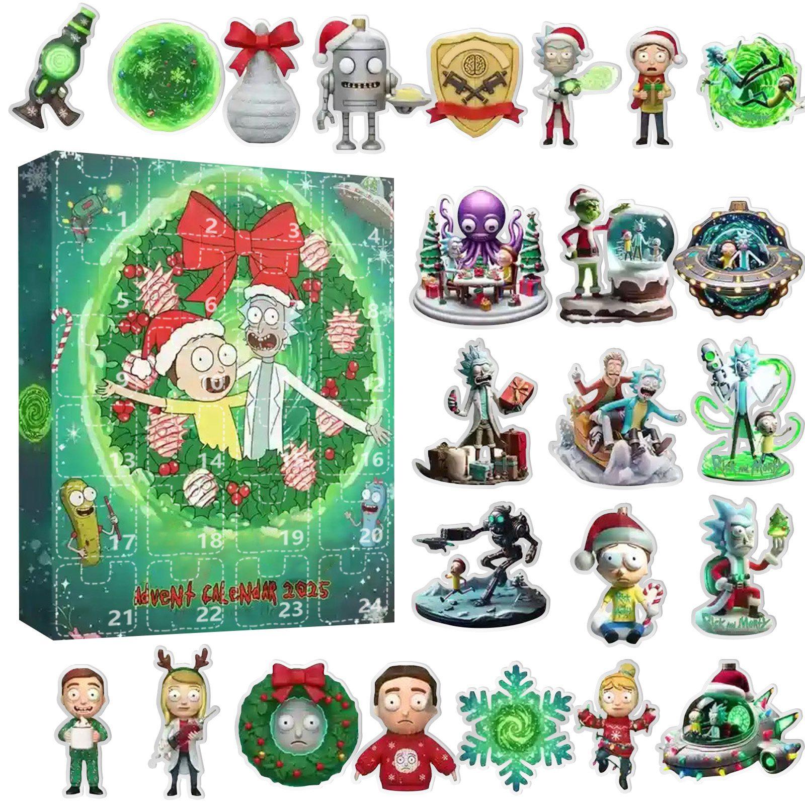 

Рождественский адвент-календарь, 24-дневный адвент-календарь, праздничная коллекция для обратного отсчета, коробка-подвеска, подходит для рождественских подарков-сюрпризов One Size