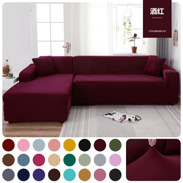 Elastischer Sofabezug, Sofa-Schonbezüge, einfarbig, Stretch-Sofabezüge, Couchbezug, L-förmiges Schnittsofa, Wohnzimmer, Zuhause, 1/2/3/4 Sitzplätze