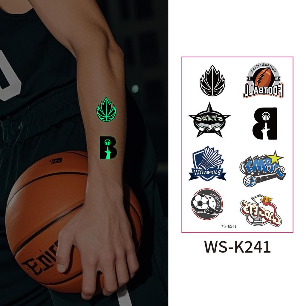 Luminous Waterproof Sport Tattoo Stickers for Night Workouts – Temporary Glow Arm & Face Stickers