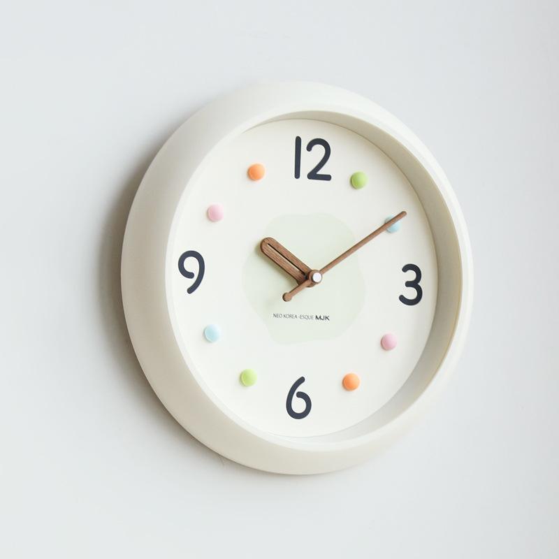 12 Inch Cute Cream Style Modern Minimalist Wall Clock Creative Study Clock Living Room Home Decoration Silent Wall Clock