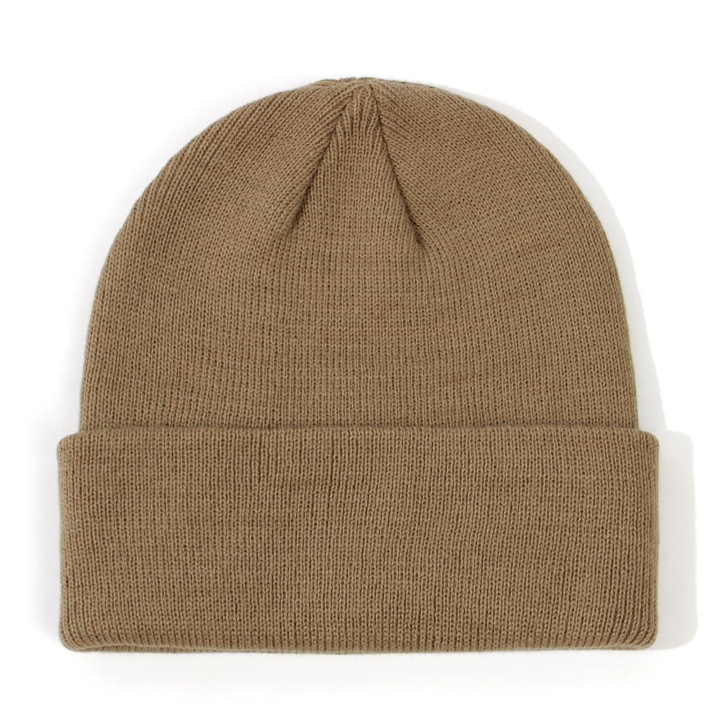 Kids Knit Beanie Cuffed Edge Solid Color Winter Hat Soft Stretch Warm Knit Cap for Toddler Boys Girls Unisex Cold Weather Outdoor Daily Headwear