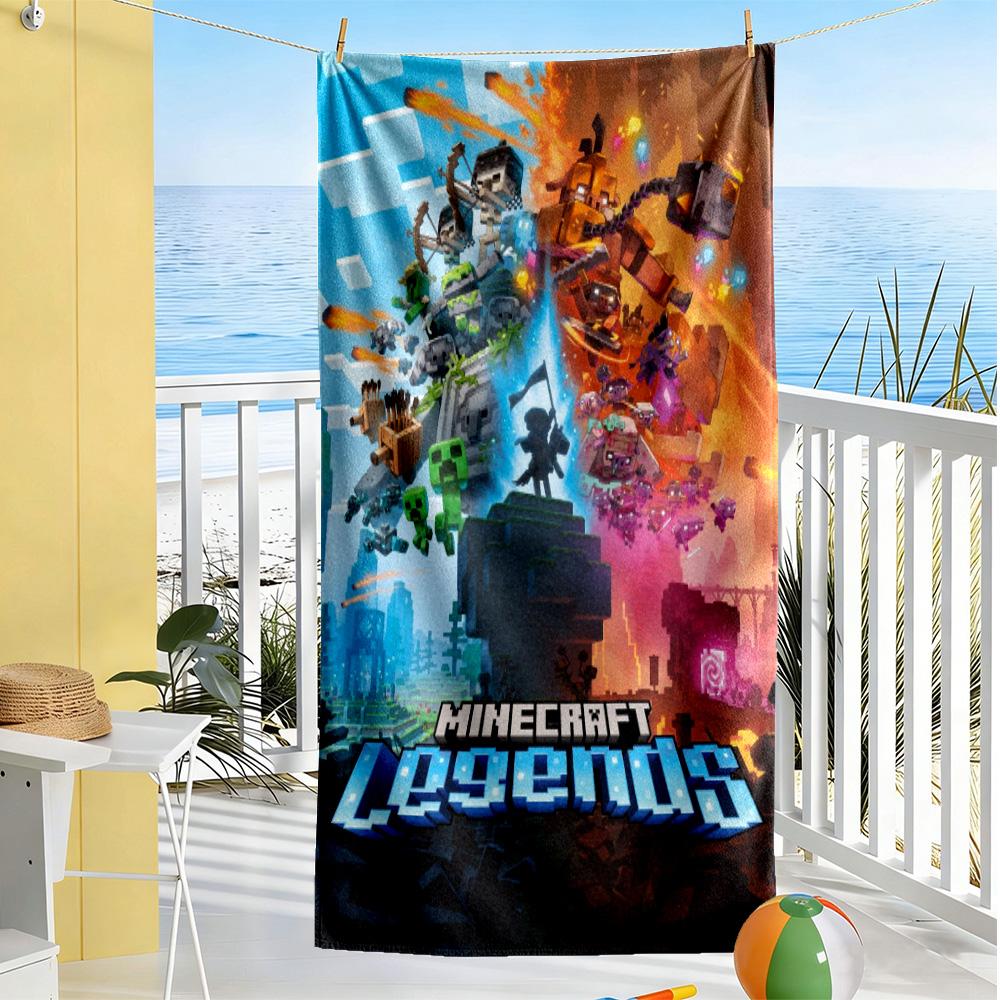 Minecraft Beach Towel High Absorbency & Quick-Dry Comfortable Lightweight Portable for Swimming,Beach,Camping, Travel, Beach Accessories,Gym