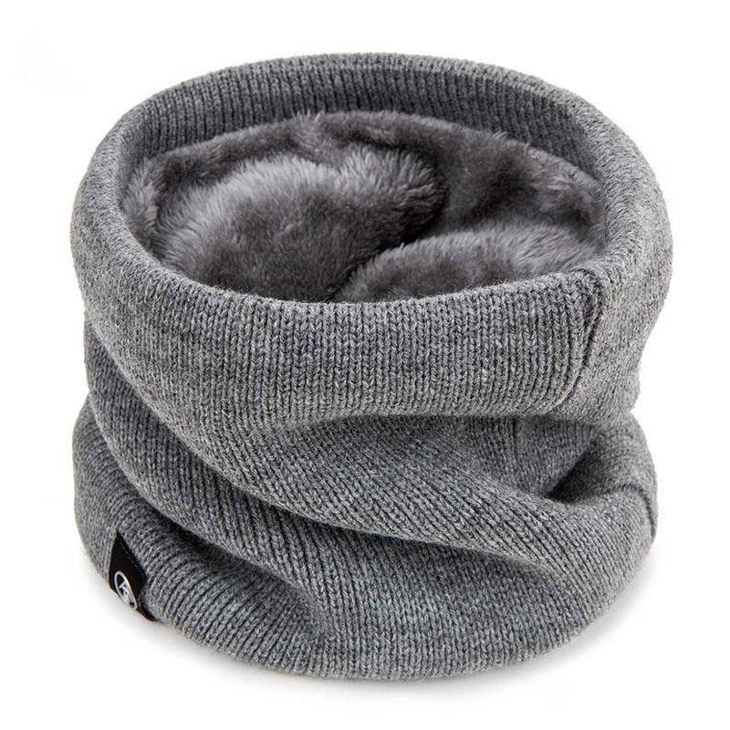 1PC Warm Knitted Scarf Thickened Plush Windproof Winter Neck Gaiter Cold Weather Outdoor Sport Ski Running Men Women Tube Scarf