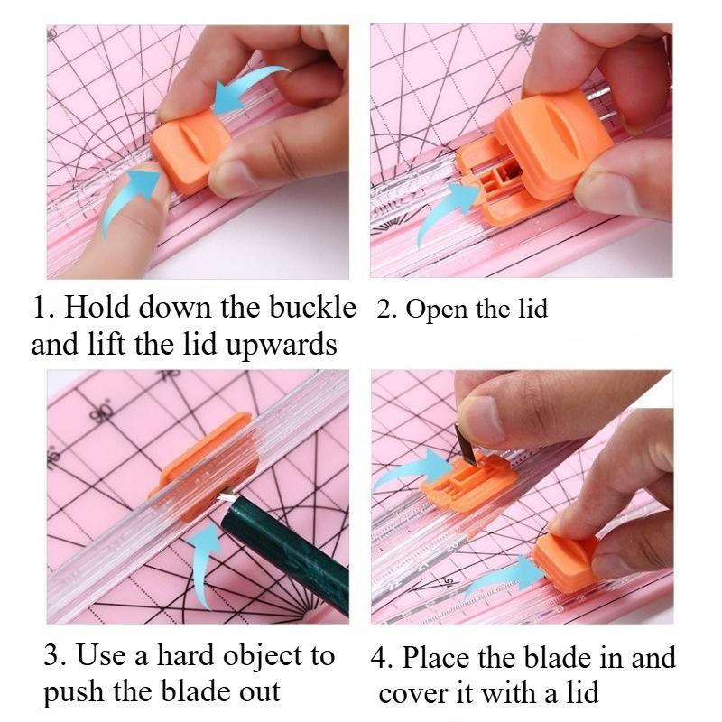 Portable A4 Paper Cutter Paper Blade for Photo Trimmers Scrapbook Lightweight Cutting Mat Machine-Unidirectional Cutting