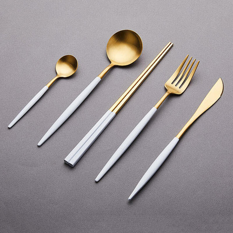 Orista Cutlery Modern White Dinner Spoon Set