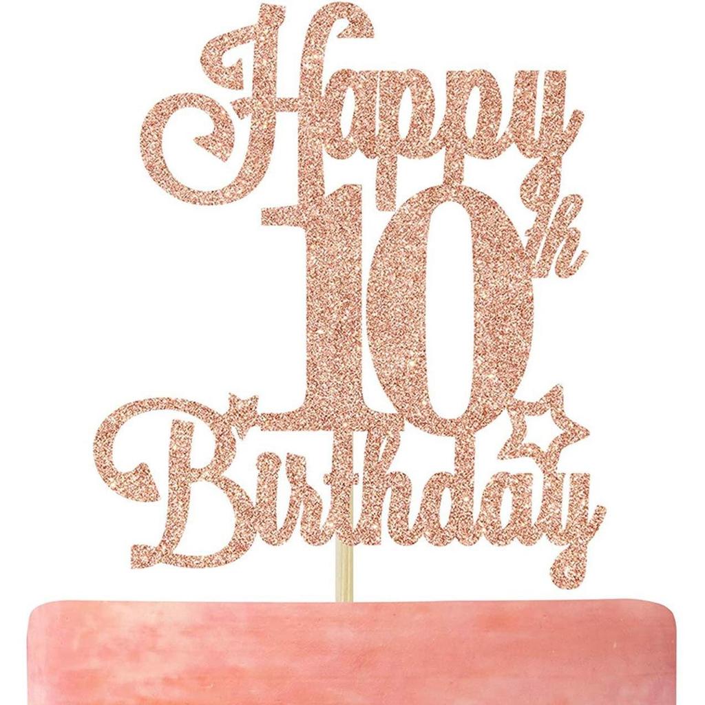 Glitter 'Happy Birthday' Cake Topper Party Decoration