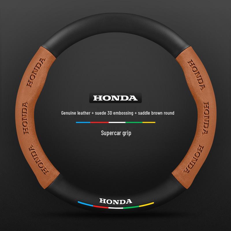 Honda UR-V 17-20 Winter Steering Wheel Cover - Genuine Leather, Suede, Carbon Fiber, Ultra-thin