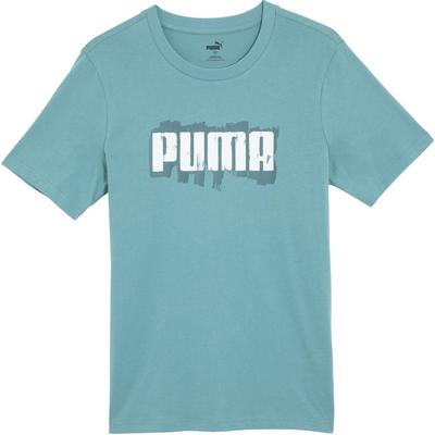 Casual Printed Short Sleeve T-Shirt Men Tops Gray Blue 676696-84