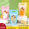 Disposable Self-Sealing Beverage Pouches with Straws
