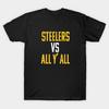 Men Black Print T-shirt Steelers Vs All Y'All No-Cut Transfer Paper Print Cotton Tshirt