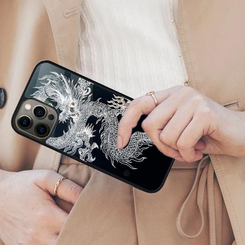 Iluzoryczny Kolor Chiński Smok Magnetyczne Etui na Telefon Dla APPLE iPhone 16 14 13 12 11 Pro Max 15 Plus Bezprzewodowe Ładowanie MagSafe Pokrowiec