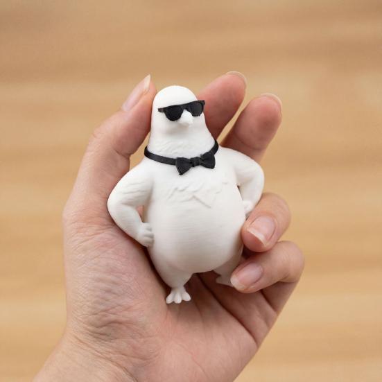 Funny Sunglasses Sparrow Figurine 3D Printed Cool Bird Statue Novelty Animal Desktop Ornament for Home Office Decor