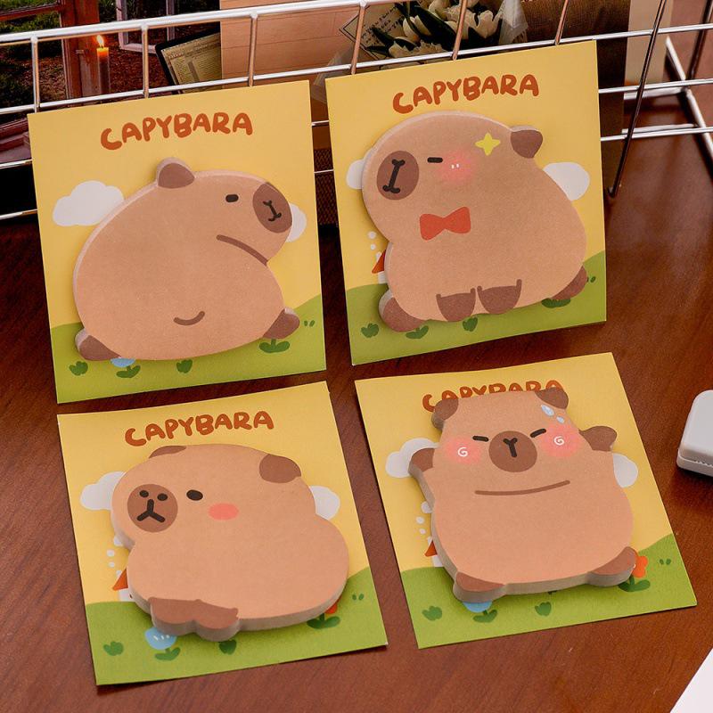 Cartoon Capybara Alien Sticky Notes – Cute Self-Adhesive Memo Pad for Students