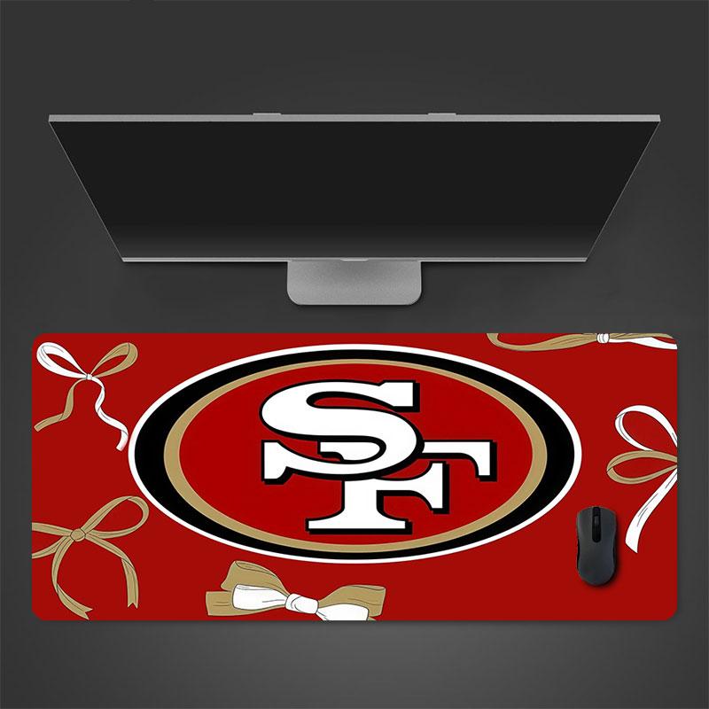 SF 49ers Mouse Pad, Large Gaming Desk Mat, Non-slip XXL Mousepad for Laptop & Tablet, Mini PC Playmat with Stitched Edges