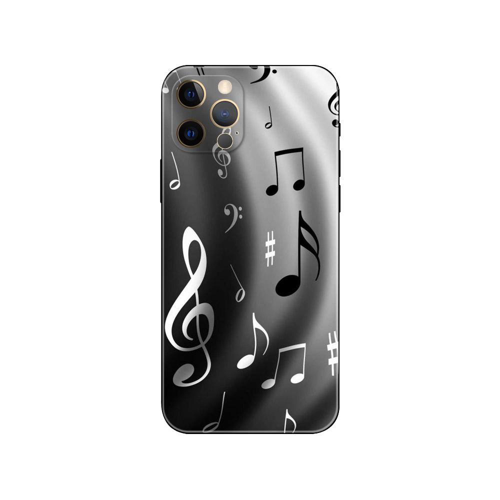 Musikalische Noten Violine Klassisch Handyhülle für iPhone 5s 2020se 6s 7 8 plus x 10 XR XS 11 12 13 mini pro MAX schwarz TPU Rückseite