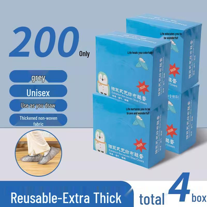 Waterproof Non-Slip Disposable Shoe Covers for Adults and Students - Durable Non-Woven Fabric for Indoor Use