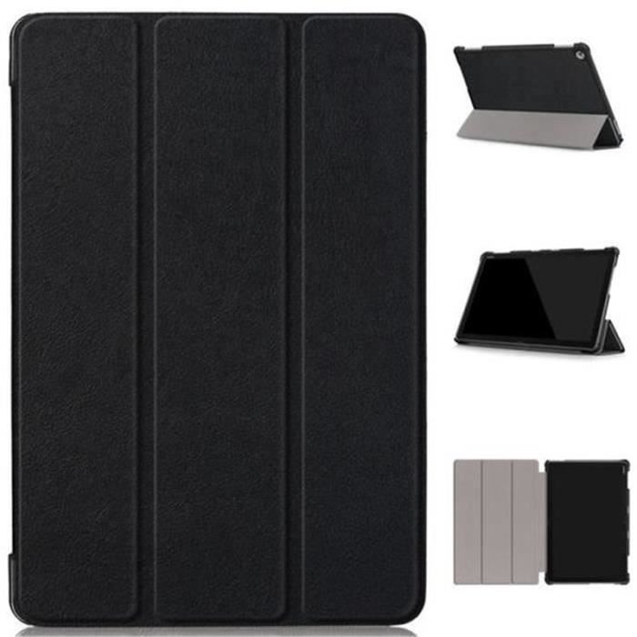 Tablet Hülle Für Huawei MediaPad M5 lite (10.1 ) PU Lederhülle Klappetui mit Ständer - Schwarz