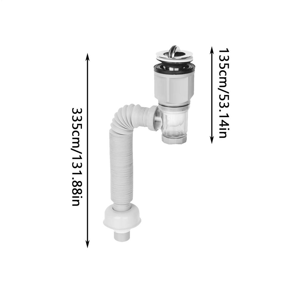 Sink Drain Pipe Kit Drain Tubing Sink Drain Kit Sink Plumbing Kit Bathroom Sink Drain Pipe Replacement Parts Anti-Clog