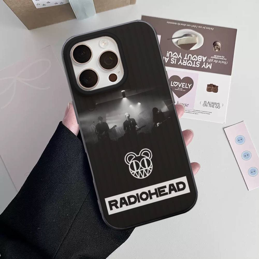 R-Radiohead Rock Band Phone Case For IPhone 17 16 15 14 13 12 11 Pro Plus Pro Max Soft Stripe Cover