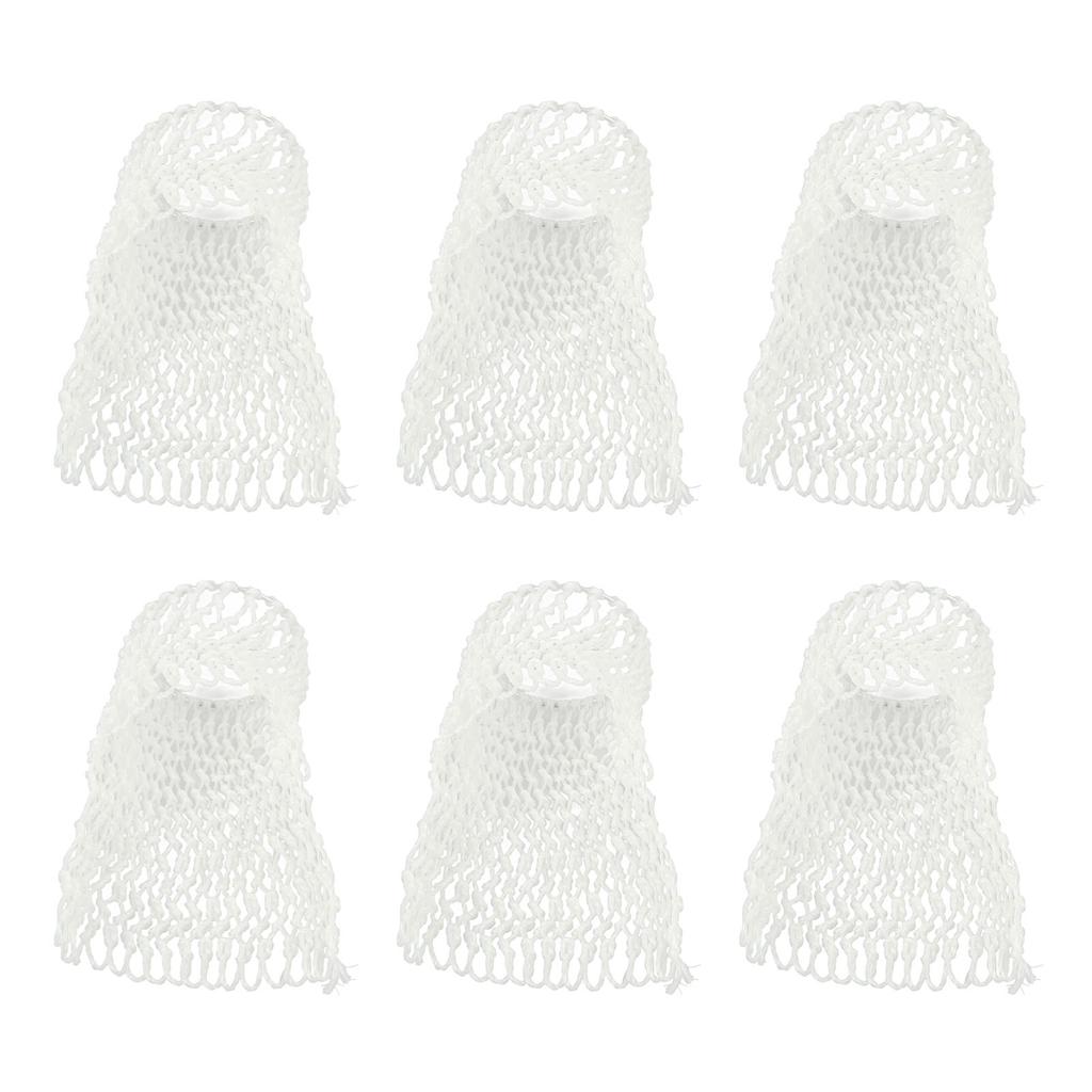 6 Stück Billardtisch Netztasche Bodenlos Ausgehöhlt Nylon Billardtisch Tasche Zubehör Weiß