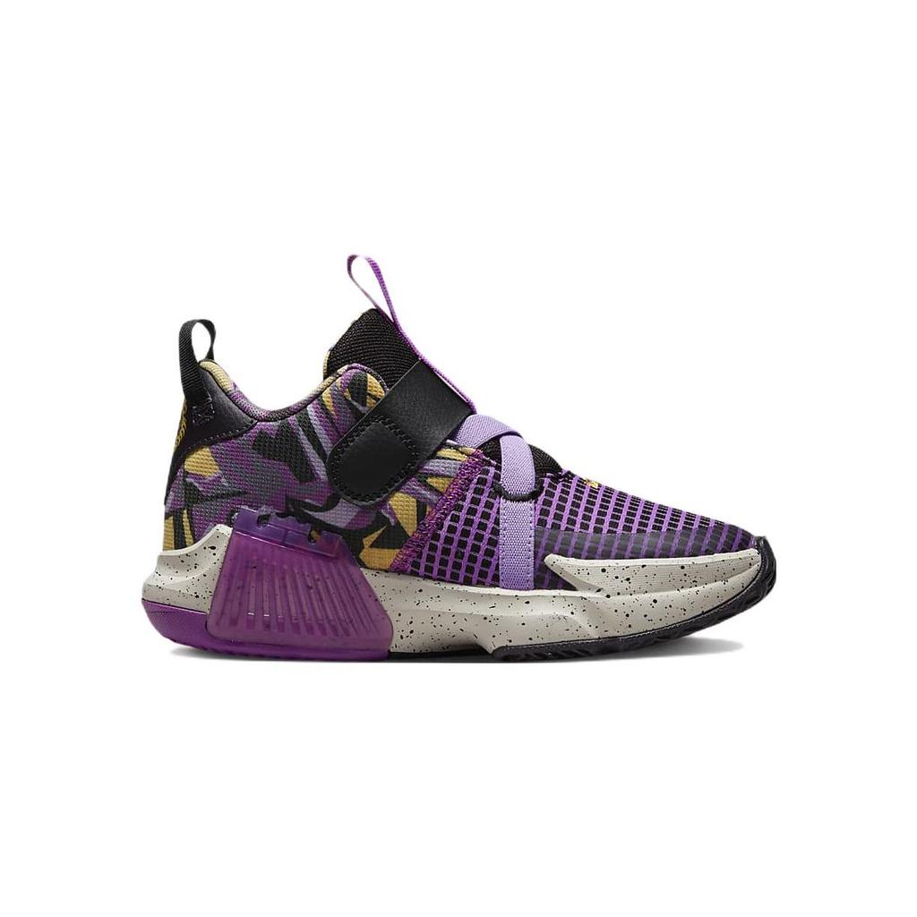 Nike LeBron Witness 7 SE PS Lakers Graffiti Scarpe da Ginnastica per Bambini Viola Nero Viola Grotta FD0210-001