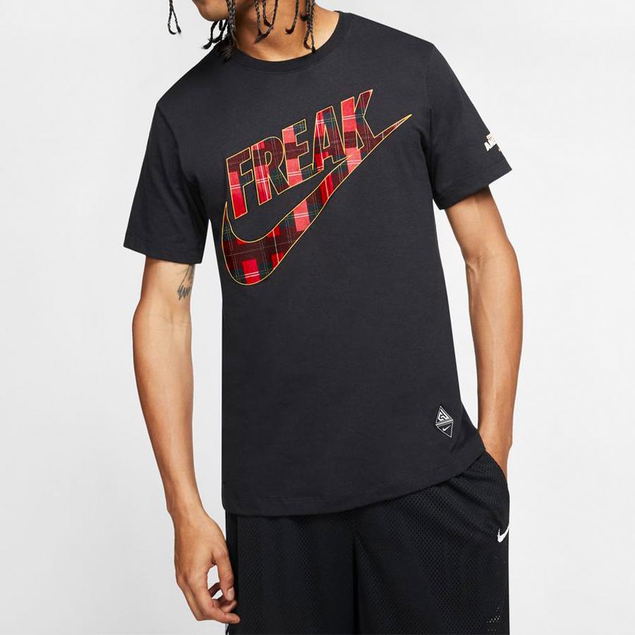 Nike Giannis Swoosh Freak Basketball T-Shirt Men Tops Black CW4757-010