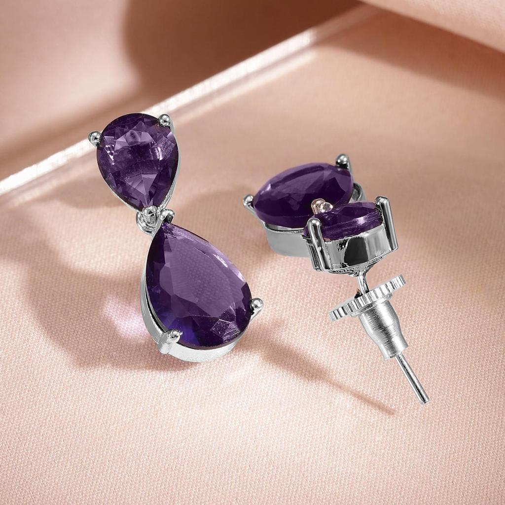 Necklace Set Rhodium Plated Crystal Studded Stylish Jewellery Gift for Women & Girls