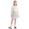 [Rolanko] sequins skirt kids girl dance skirt With inner pants everyday wear dance recital halloween cosplay disguise Christmas present silver 150