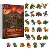 Odolná akrylová vánoční ozdoba 24denní dinosauří adventní kalendář 2026, Roztomilý 2D odpočítávací kalendář s krabičkami a figurkami, Sváteční dárky pro děti, Milence