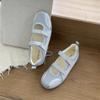 Fashion IPPEUM Ballet Sneakers Silver Women Shoes 2025 Summer Mary Janes Ballerina Flats