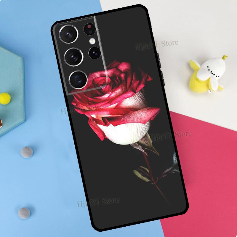 Red Rose Flower Phone Case For Samsung Galaxy S23 S22 Ultra Note 20 10 S8 S9 S10 Plus S20 FE S21 FE Cover