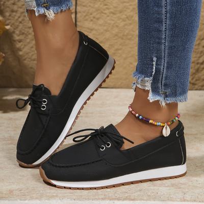Woman Flats New Lace-up Slip On Sneakers Woman Mesh Light Weight Slip-on Flat Lace-up Shoes Ladies Comfortable Walking Loafers