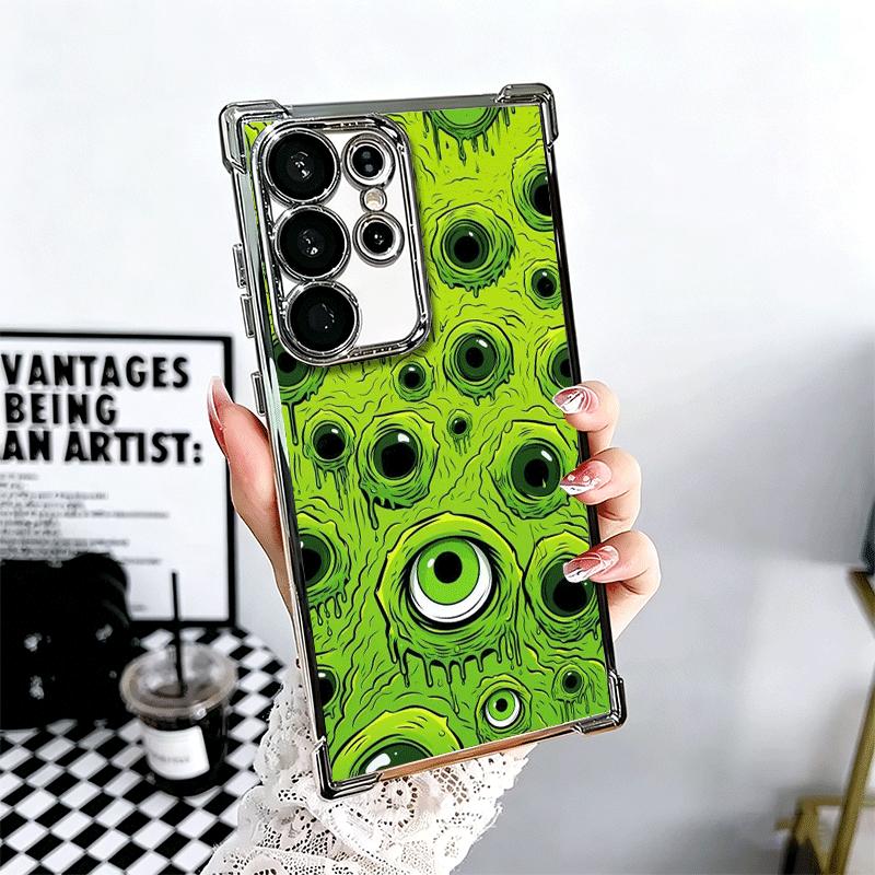 Horror Zombie Skeleton Green Soft Phone Case For Samsung Galaxy S26 Ultra S25 Edge S24 FE S23 Plus S22 S21 + S20 Plating Anti-Fa