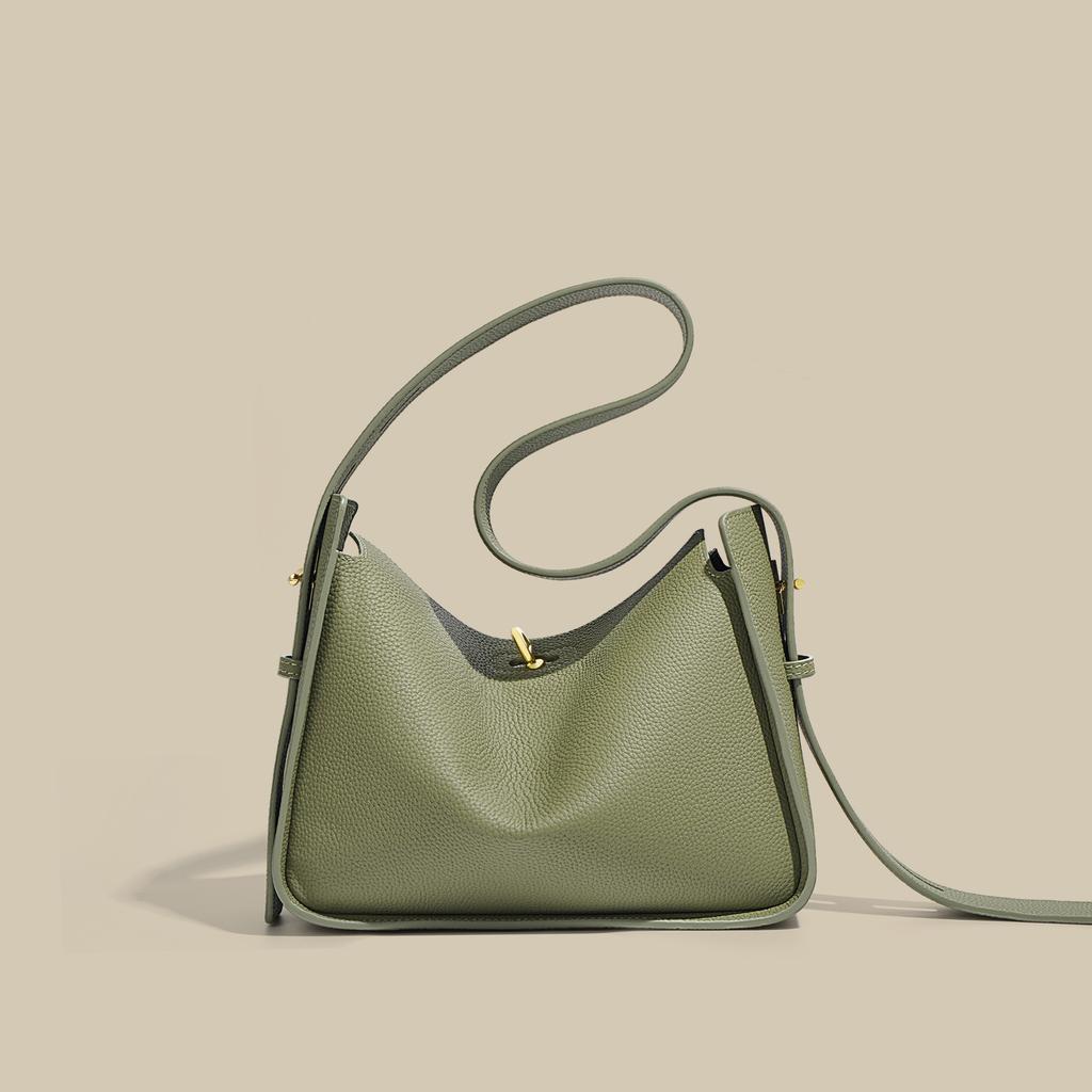 Niche Design Pitot Bag, Fashionable Leather Hand-held Pillow Bag, Large Capacity, Versatile for Commuting, Single-shoulder Crossbody Bag